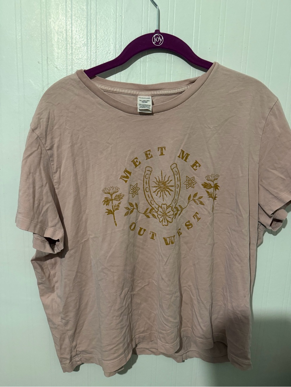 Pink Meet Me Out West Graphic Tee - Dusty Pink XXL